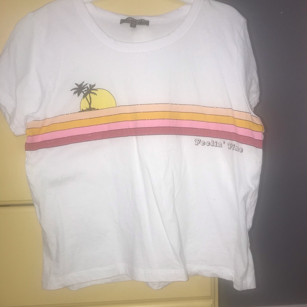 White with stripes crop top